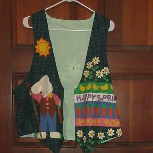 Lined - Appears Handmade - Vest Happy Spring Theme